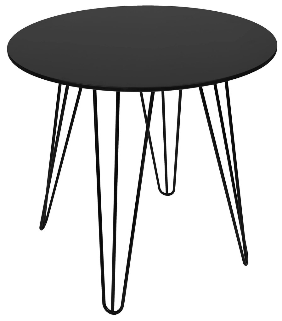 Masa de dining rotunda HARRY 80x80, negru