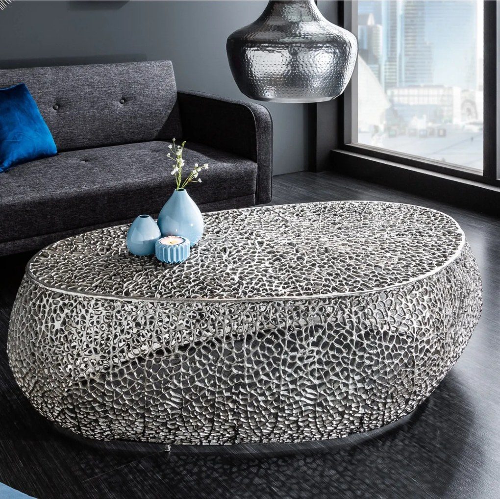 Masuta cu aspect deosebit Leaf 122cm, argintiu A-38939 VC