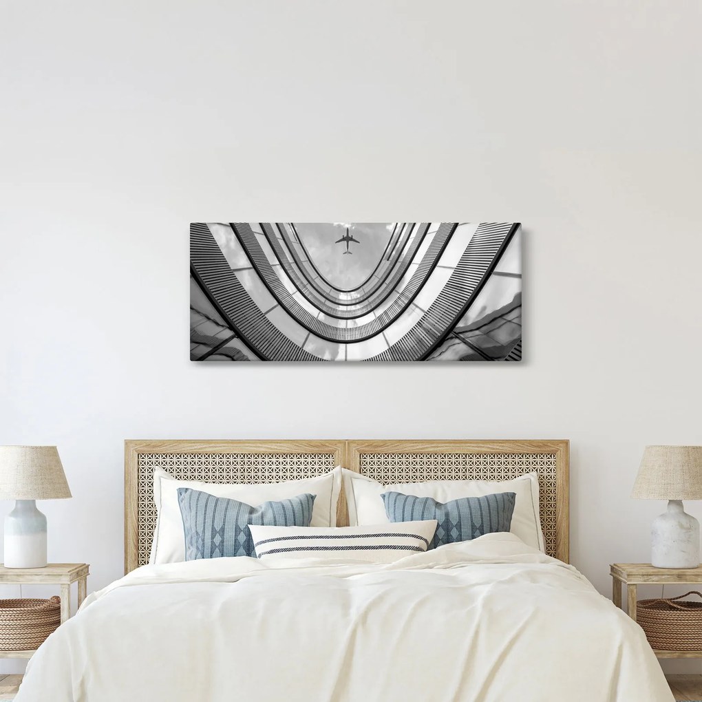 Tablou - Avionul deasupra clădirii (120x50 cm)