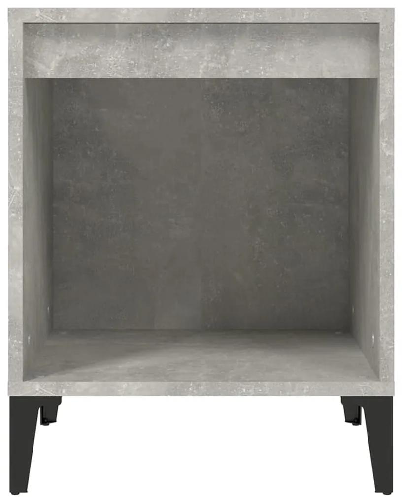 Noptiere, 2 buc., gri beton, 40x35x50 cm 2, Gri beton