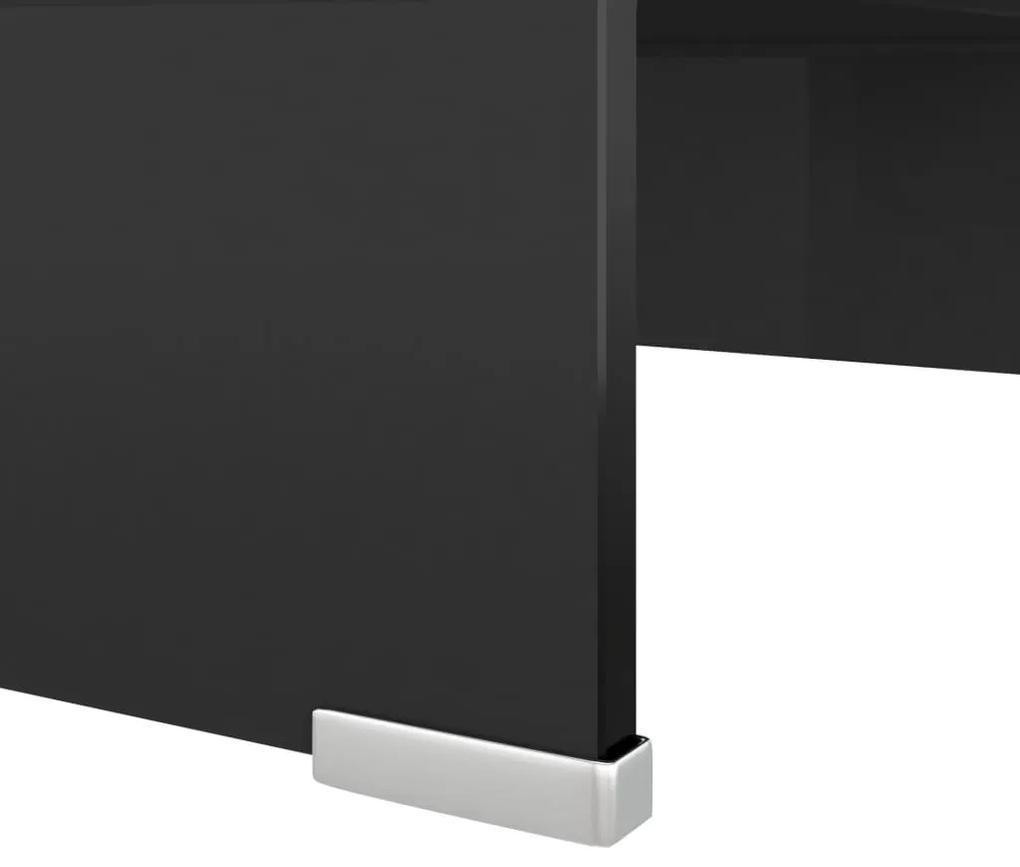 Stativ TV Suport monitor, sticla, 40 x 25 x 11 cm, negru 1, Negru, 40 x 25 x 11 cm