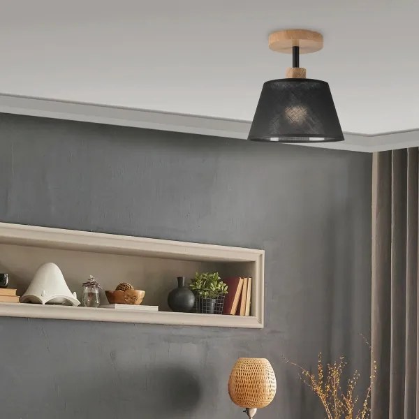 Lustră aplicată Brilagi ANTHONY 1xE14/60W/230V stejar/negru