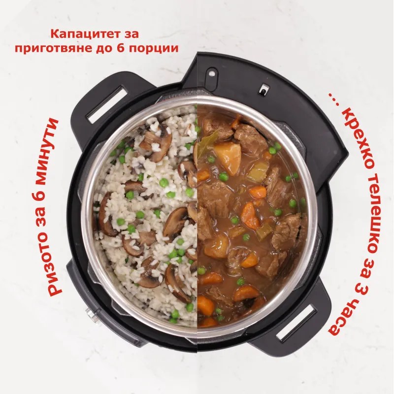 Instant Pot Duo Plus Whisper Quiet 112307901, 1000 W, 5.7 L, 9 programe, Start întârziat, Afișaj LCD, Negru