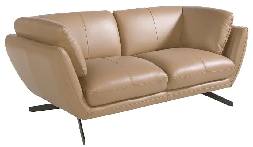 Canapea 2 locuri eleganta, design italian Cowhide leather sand