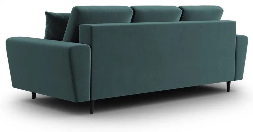 Canapea petrol extensibilă, cu spațiu de depozitare cu tapițerie din catifea 235 cm Kyoto – Cosmopolitan Design