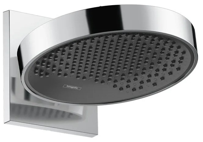 Cap dus fix Hansgrohe, Rainfinity 250, cu placa aparenta de conectare la perete, crom