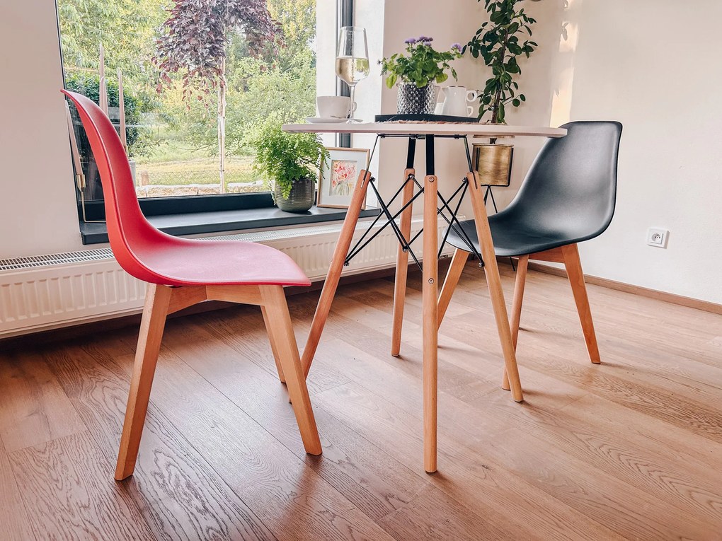 Scaun KITO gri inchis cu picioare din fag