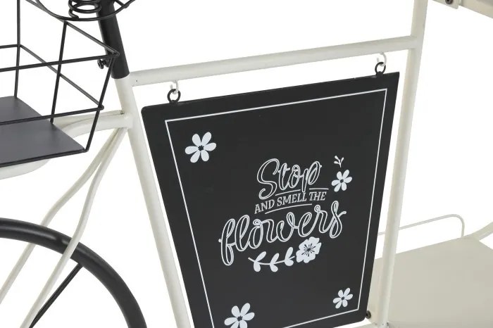 Stand decorativ alb, cu rafturi din metal , tip "Retro Bicycle"