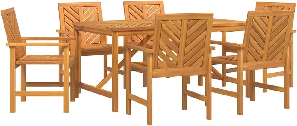 vidaXL Set de masă pentru grădină 7 pcs Maro Lemn Solid de Acacia