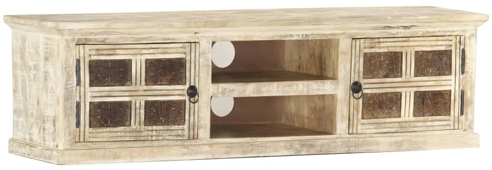 vidaXL Comodă TV, 130 x 30 x 36 cm, lemn masiv de mango