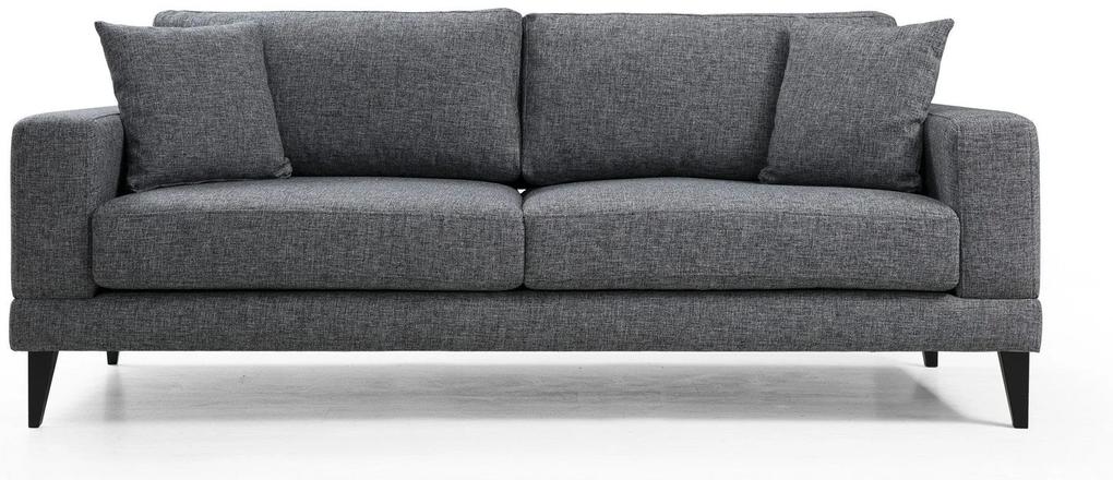 Canapea cu 3 Locuri Nordic, Gri Inchis, 210 x 85 x 90 cm