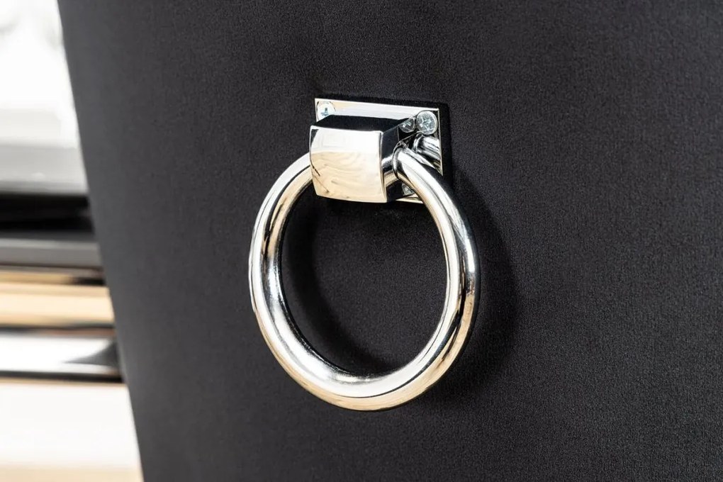 Set 2 scaune Stil Baroc, Catifea, Negru, CASTLE