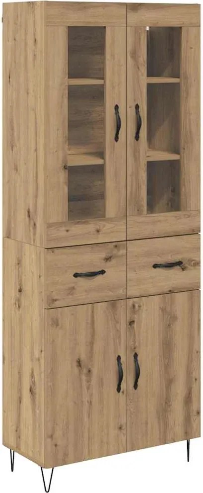 vidaXL Bufet Stejar Artizanal 69,5 x 34 x 90 cm Lemn compozit