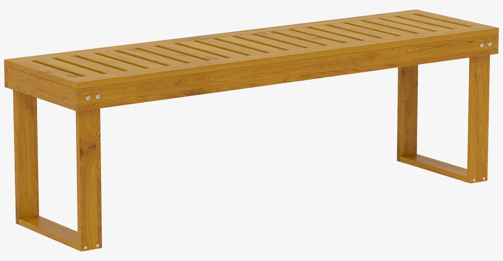 Outsunny Banc de gradina banc din lemn de pin 2 locuri banca de gradina sezut cu lamele 132 x 34 x 43 cm lemn natural | Aosom Romania