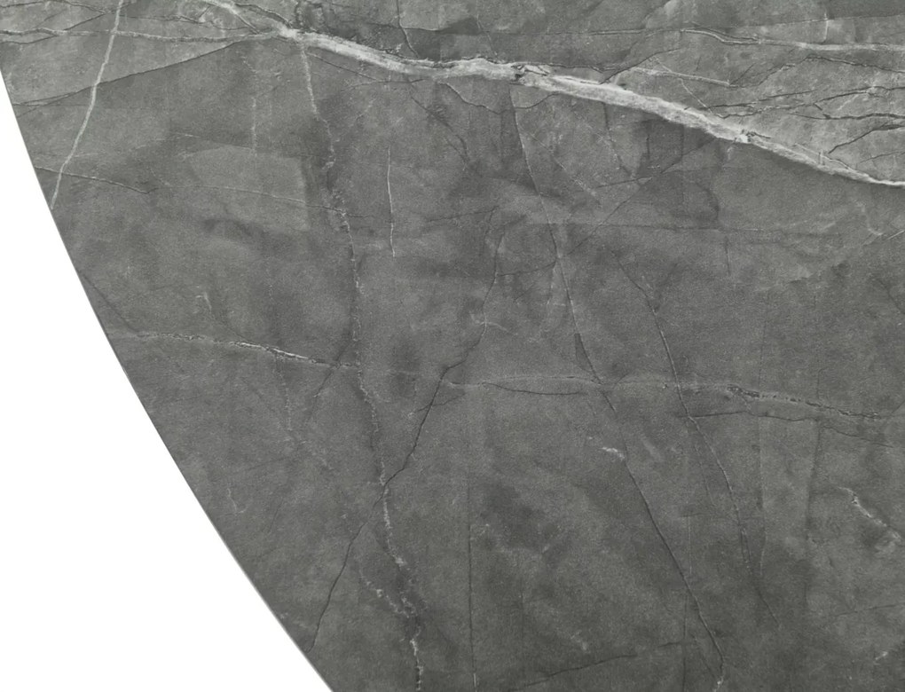 Masa Angel II marmura gri/negru L120-160xl120 cm