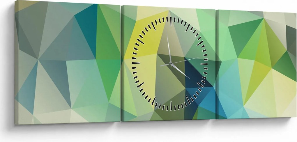 Tablou abstracțiunii geometrice (cu ceas) (90x30 cm)