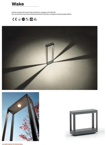 Redo 90581 - Lampă LED de exterior WAKE LED/8W/230V 3000K 50 cm IP65 antracit