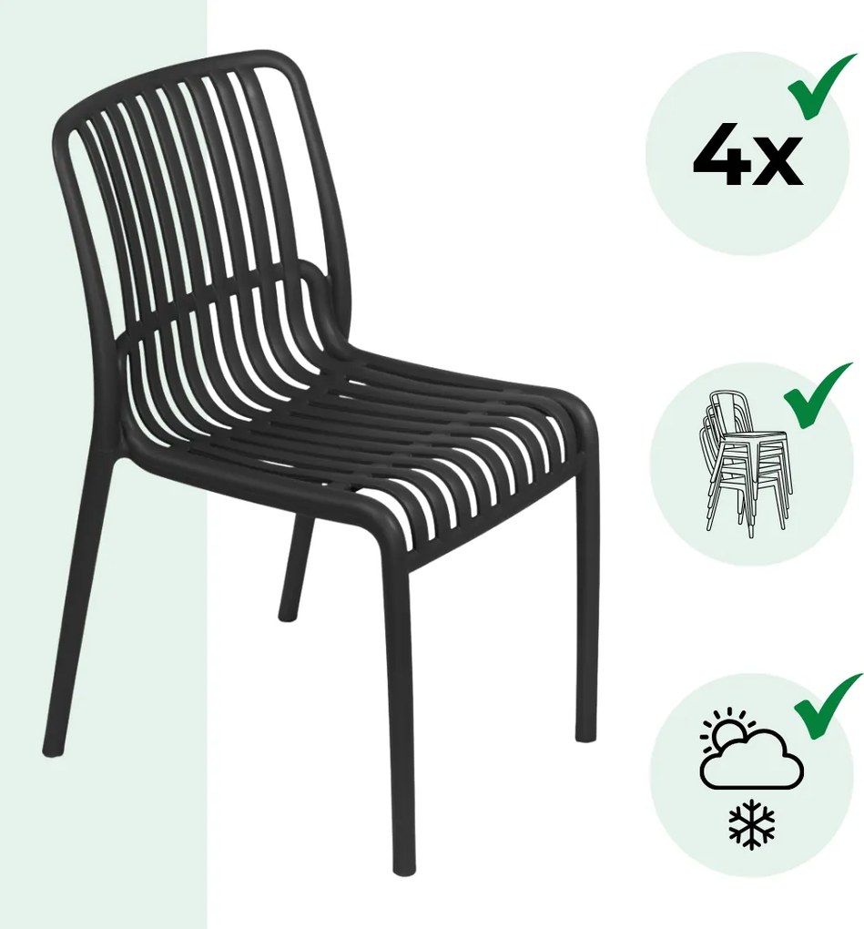 Scaun de grădină TELMA, set 4 buc., antracit I.P.A.E-Progarden