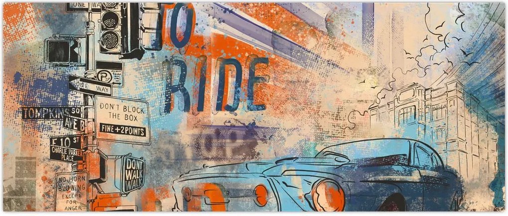 Tablou - Născut să călătorească (120x50 cm)