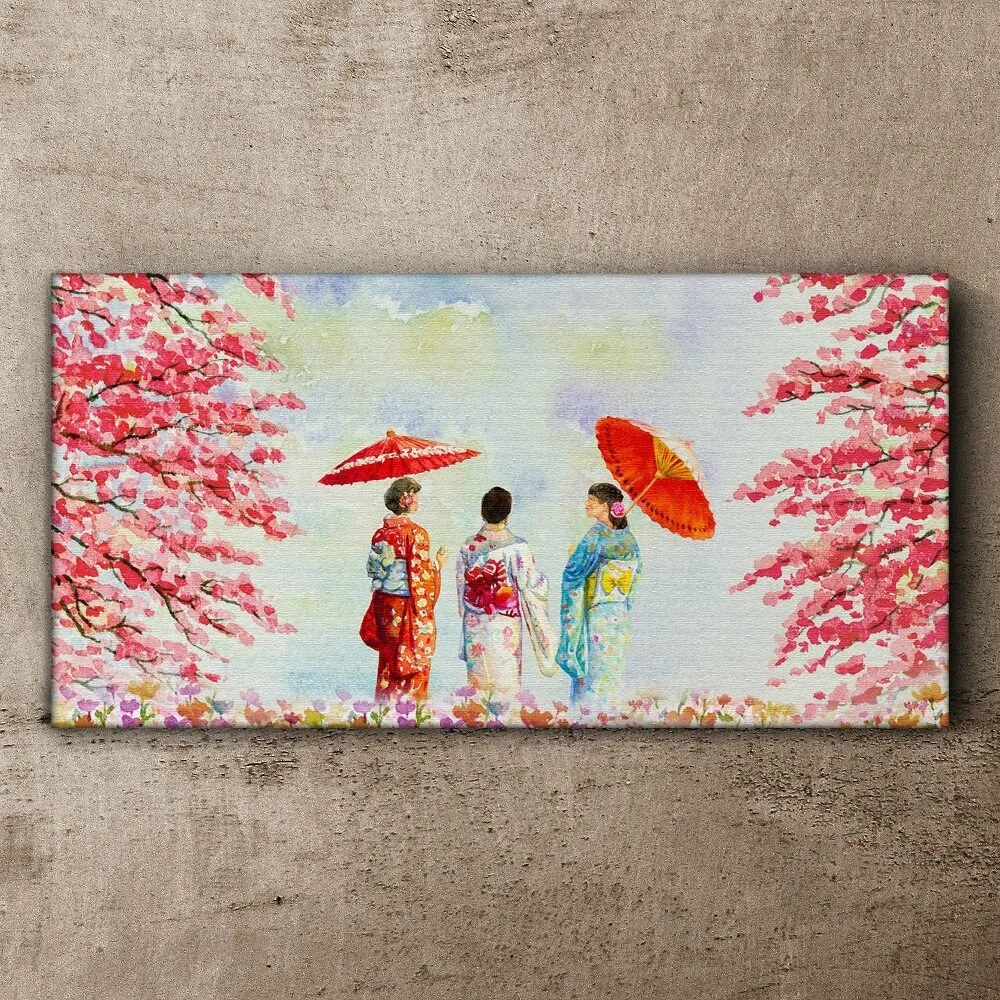 Tablou canvas flori de copac acuarelă