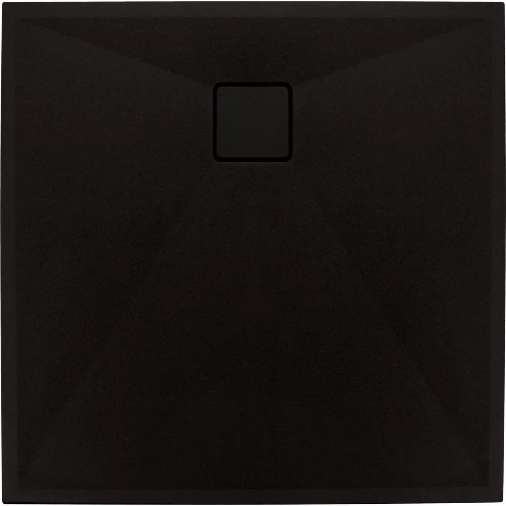 Cadita dus compozit slim patrata neagra 90x90 cm Deante, Correo Square Negru, 900x900 mm