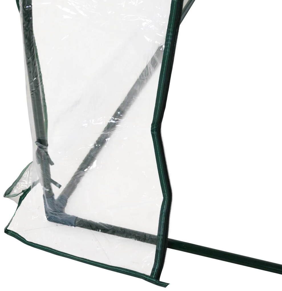 Outsunny Sera de gradina, cadru din otel, PVC, Verde si transparent 250x100x80cm | Aosom Romania
