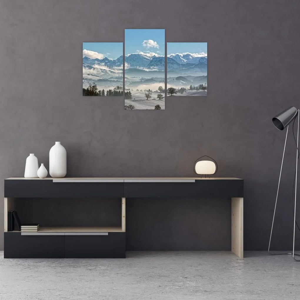 Tablou cu munții înzăpeziți (90x60 cm)