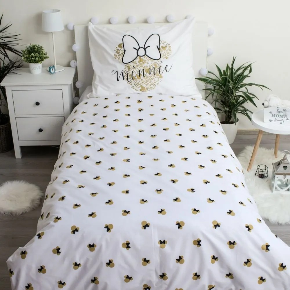Disney Minnie Set de lenjerie Gold 140×200cm, 70×90 cm