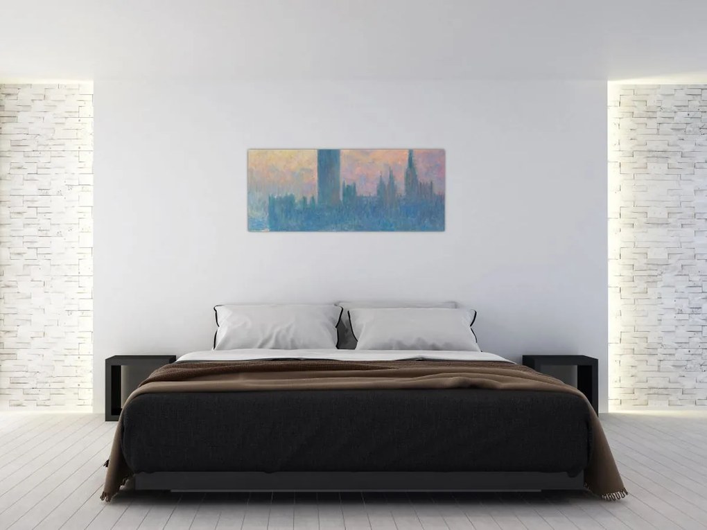 Tablou - Claude Monet, The Houses of Parliament, Sunset, reproducere (120x50 cm)