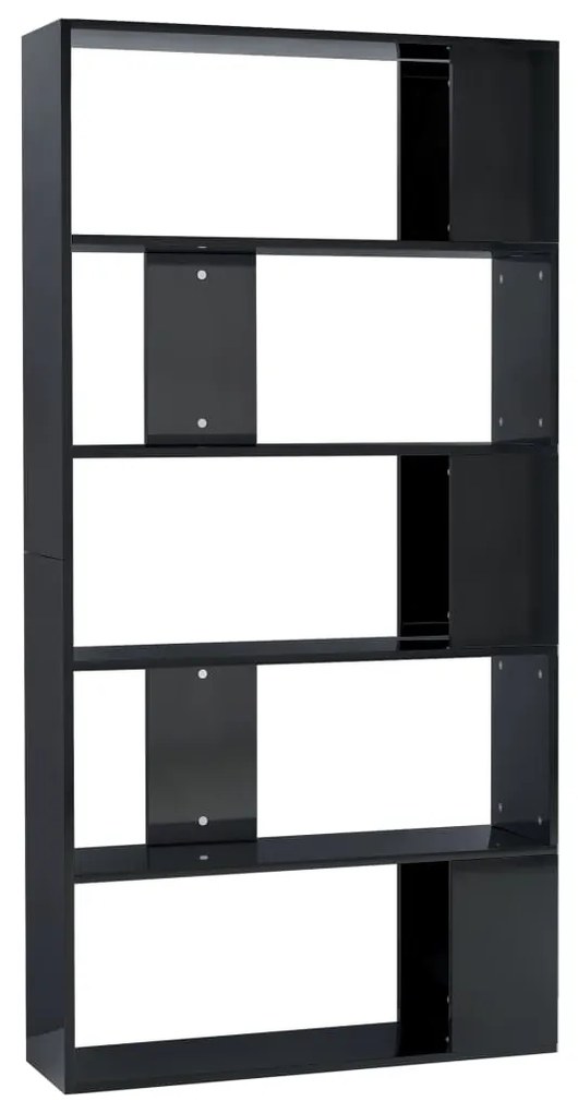 800106 vidaXL Bibliotecă/Separator cameră negru extralucios 80x24x159 cm PAL