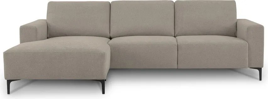 Colțar maro deschis cu tapițerie din chenille (cu colț pe partea stângă/cu șezlong) Fabian – Scandic