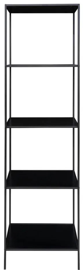 Raft Vita cu 5 rafturi, negru, cu cadru negru, 51x36x170 cm