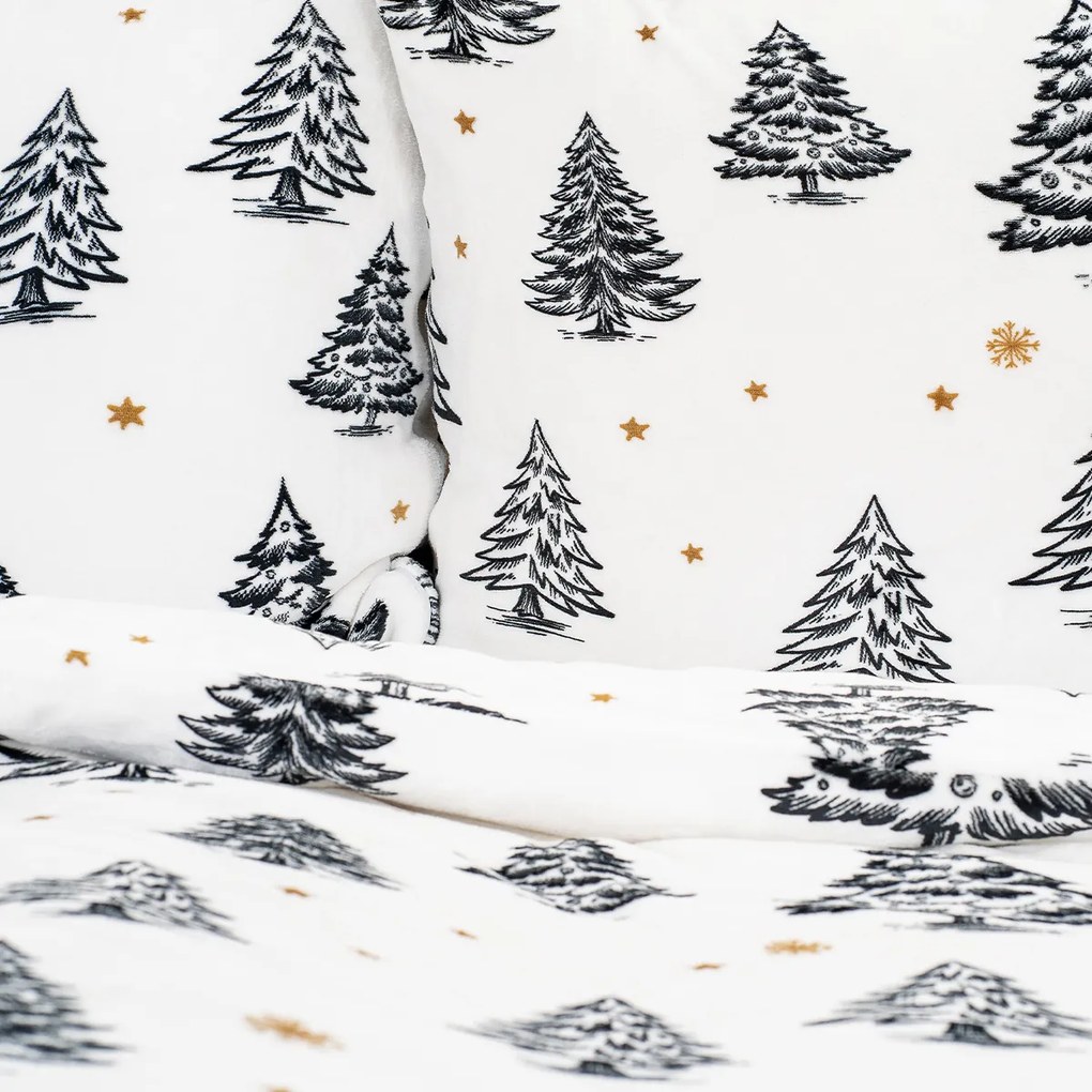 Lenjerie de pat din microflanel 4Home FrostedTrees, 160 x 200 cm, 70 x 80 cm, 160 x 200 cm, 70 x 80 cm