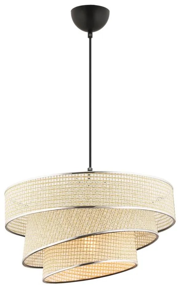 Candelabru suspendat pe cablu COUPER 1xE27/60W/230V crem/crom lucios