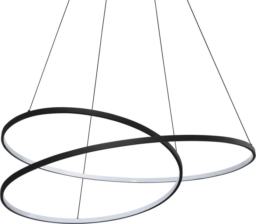 Lustra LED suspendata design circular OZ SP D100 ON-OFF NERO 3000K