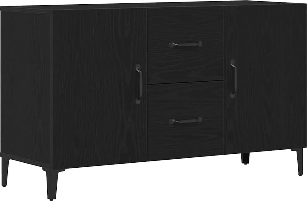 vidaXL Bufet cu sertar Stejar Negru 100 x 36 x 60 cm Lemn compozit