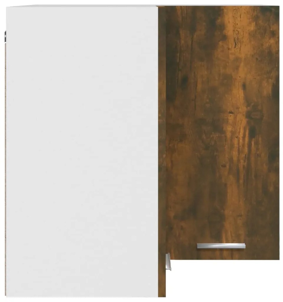 Dulap de colt suspendat, stejar fumuriu, 57x57x60 cm, lemn Stejar afumat, 1