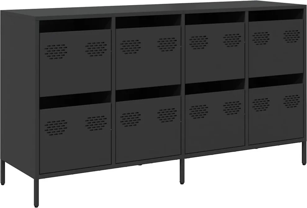 vidaXL Dulap, negru, 135x39x73,5 cm, oțel laminat la rece