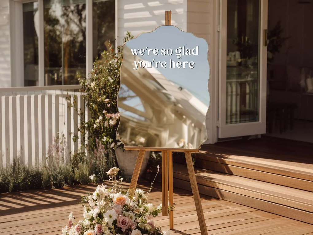 Autocolant pentru oglindă S43 – We're so glad you're here