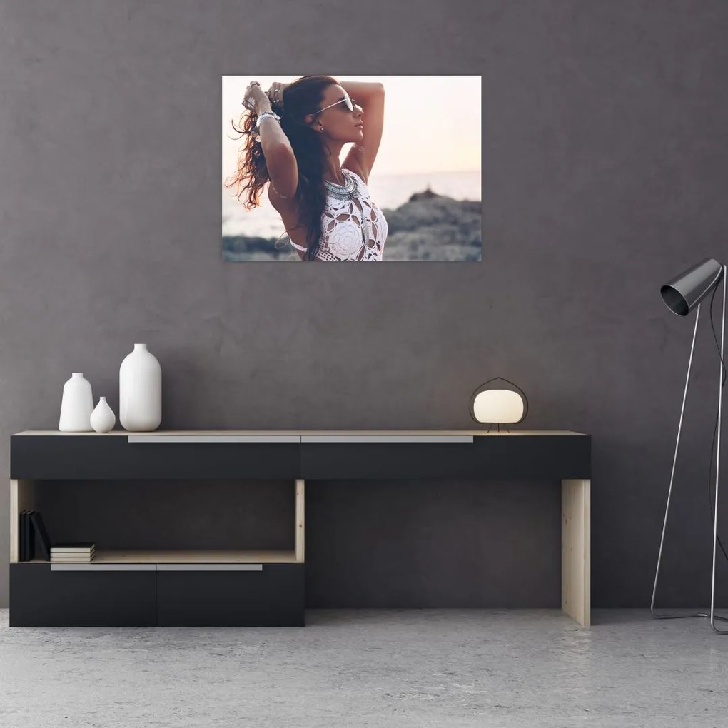 Tablou - Femeia pe plajă (70x50 cm)