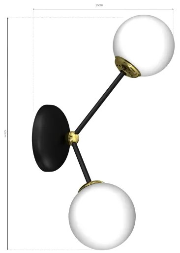 Aplică JOY 2xE14/40W/230V negru/aurie