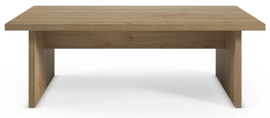 Măsuță de cafea în culoare naturală cu blat cu aspect de lemn de stejar 70x120 cm Loana – Marckeric