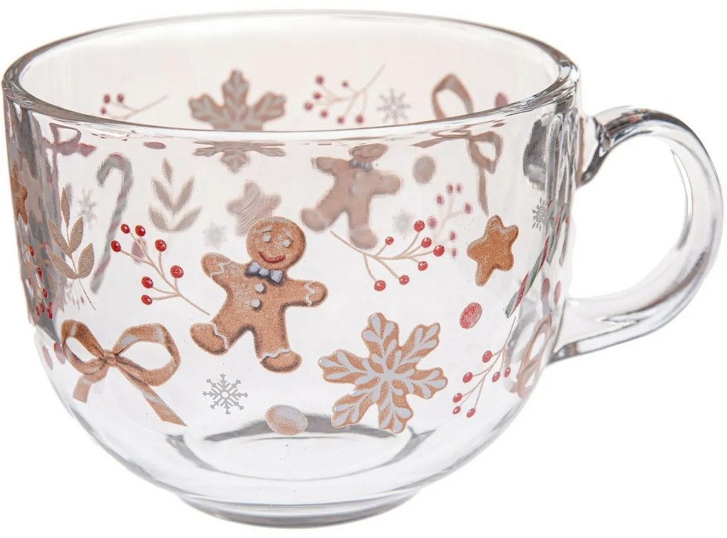 Set de 6 căni din sticlă Turtă dulce 500 ml