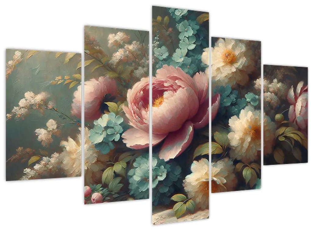 Tablou - Natură moartă cu flori - pictură (150x105 cm)
