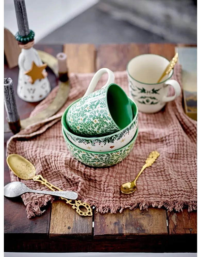 Căni crem 2 buc. din gresie 300 ml cu model de Crăciun Beth – Bloomingville