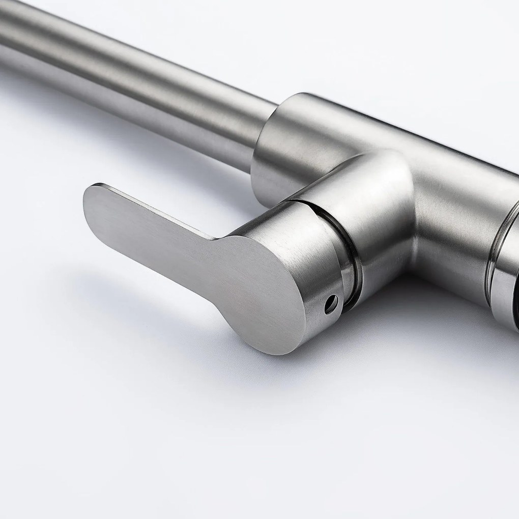 Baterie bucătărie cu duș extractabil - 282 oțel inoxidabil Satinat P14A