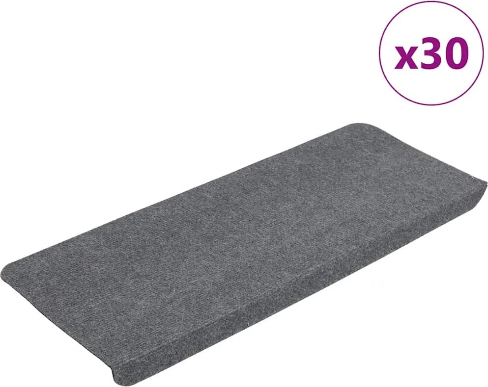 vidaXL Covorașe scară autoadezive 30 buc Gri 65x24,5x3,5 cm