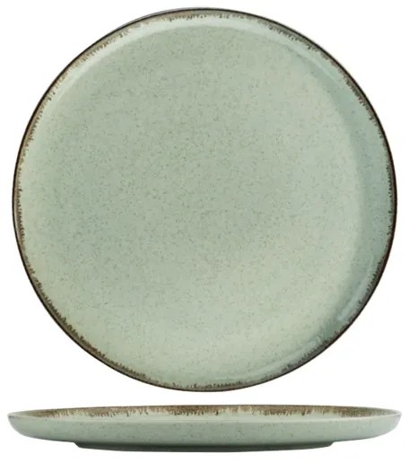 Set veselă 24 piese, verde, din porțelan