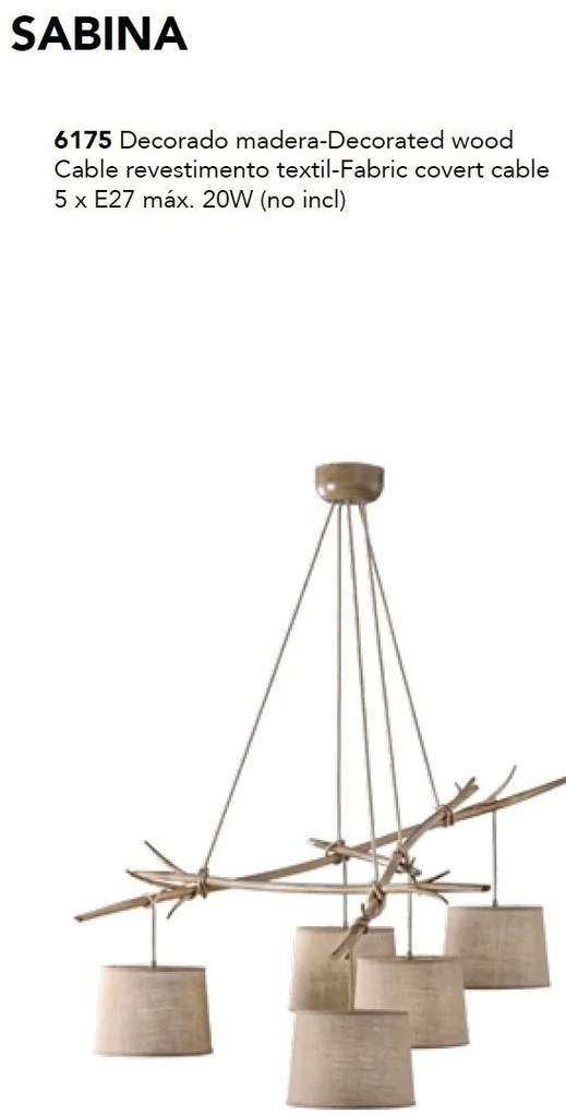 Lustra suspendata design decorativ SABINA 5L