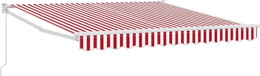 vidaXL Cortina Retractabilă Manual Roșu și Alb 350 x 250 cm